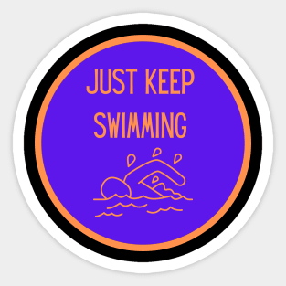 Vintage Just Keep Swimming Sticker